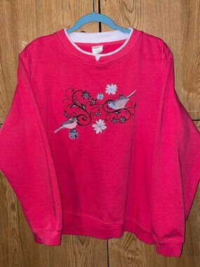 embroidered bird crewneck